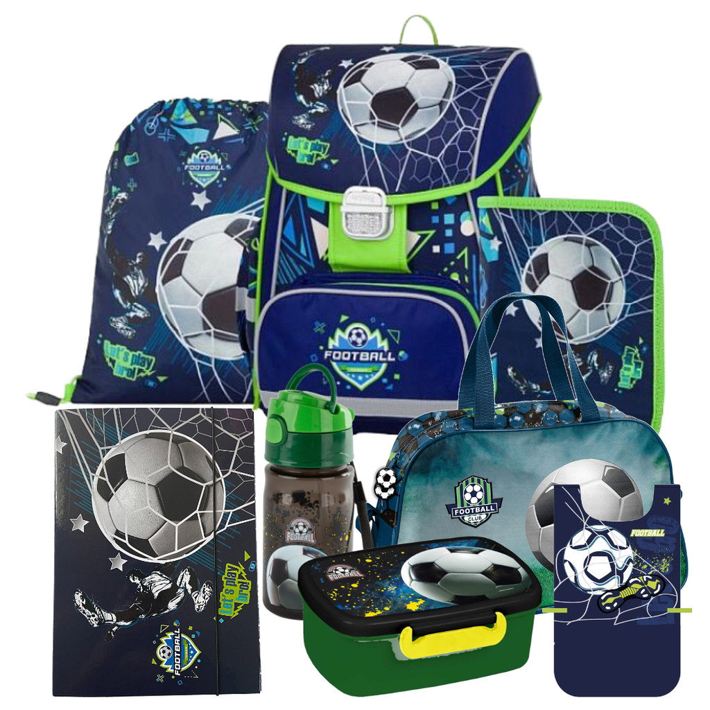Fussball Ball 8 Teile Set SCHULRANZEN Ranzen Tornister Rucksack Tasche Football