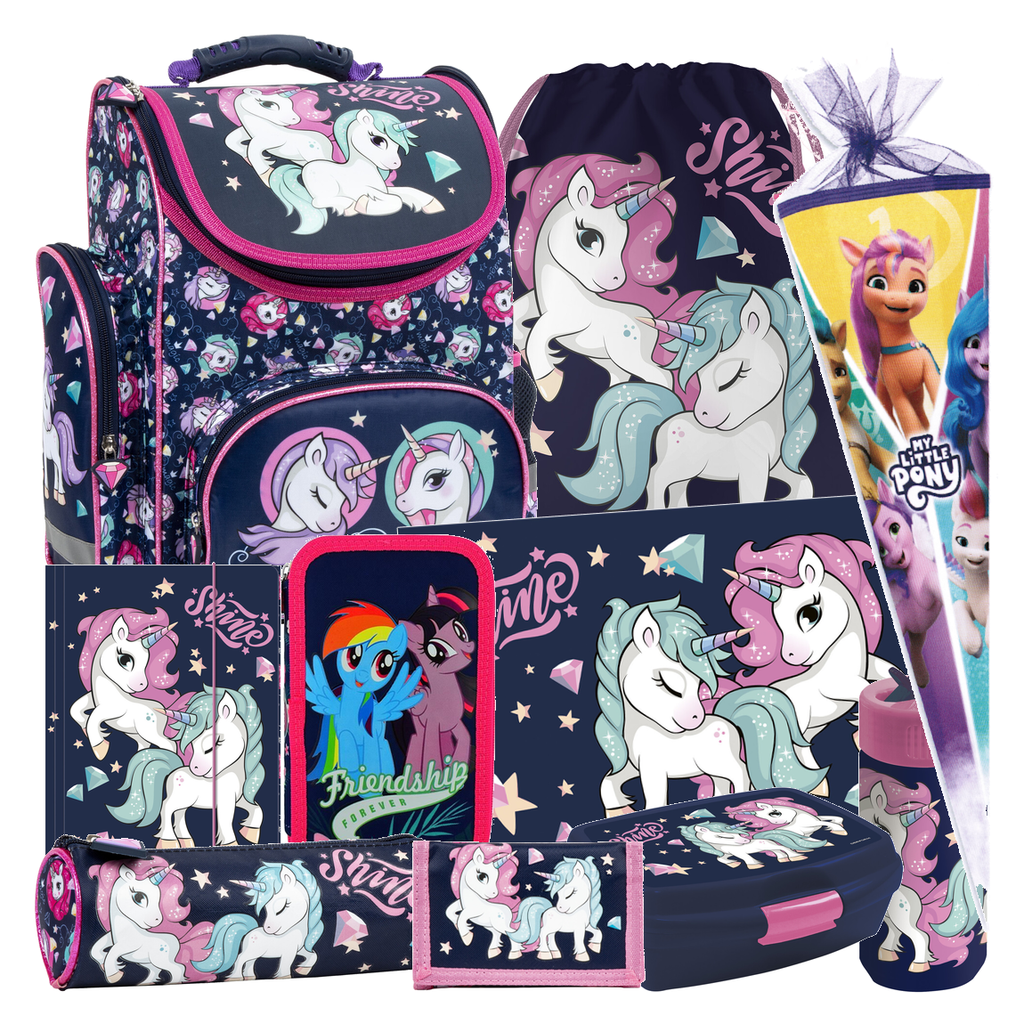 Unicorn my little pony Einhorn 10 tlg Schulranzen Set Ranzen Schultüte Tornister