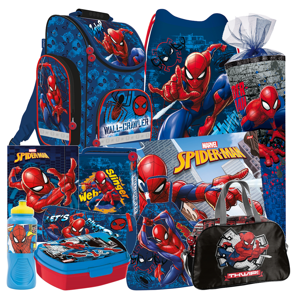 Spiderman 11 Teile Set SCHULRANZEN RANZEN Federmappe Tornister Schultüte 85 cm