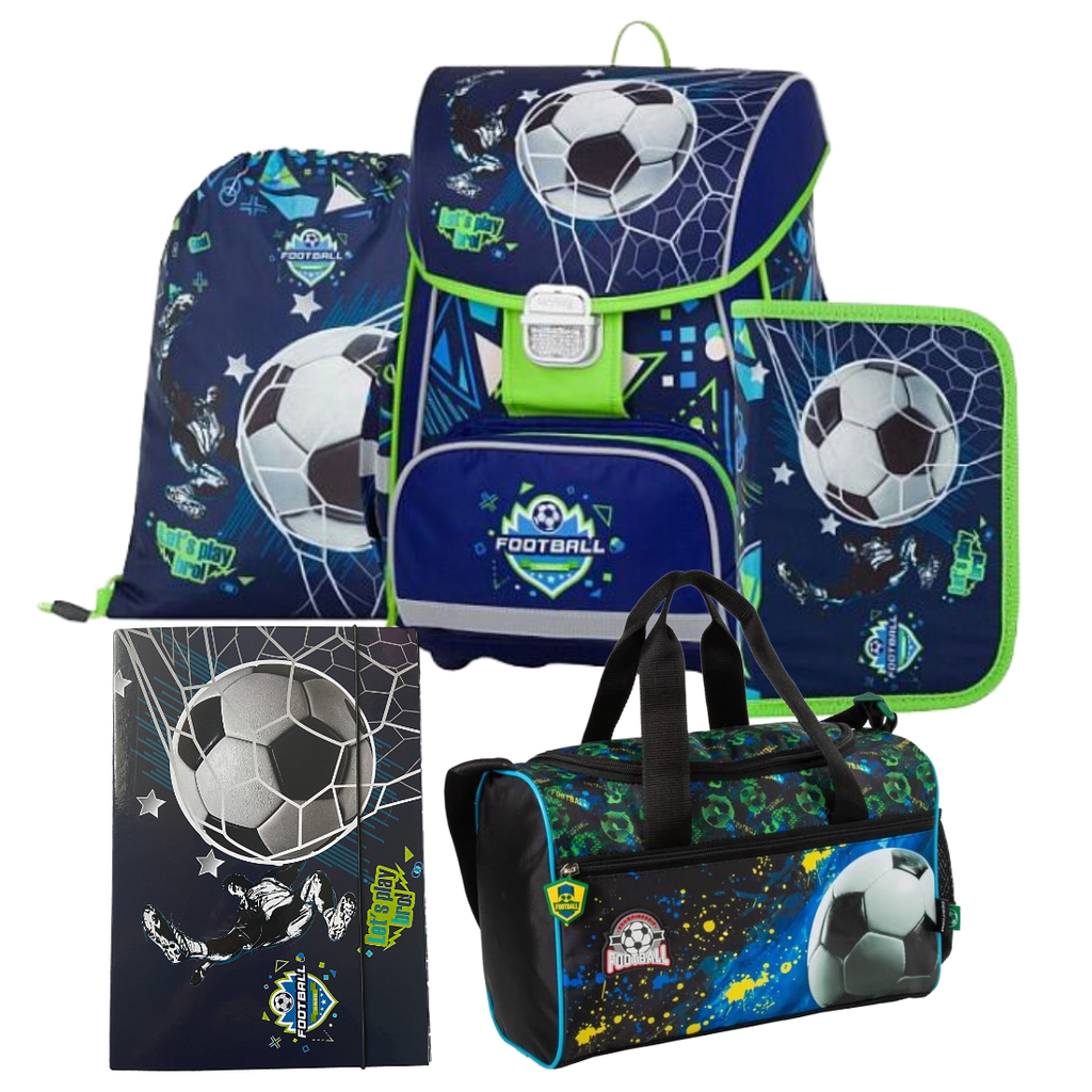 Fussball Ball 5 Teile Set SCHULRANZEN Ranzen Tornister Rucksack Tasche Football