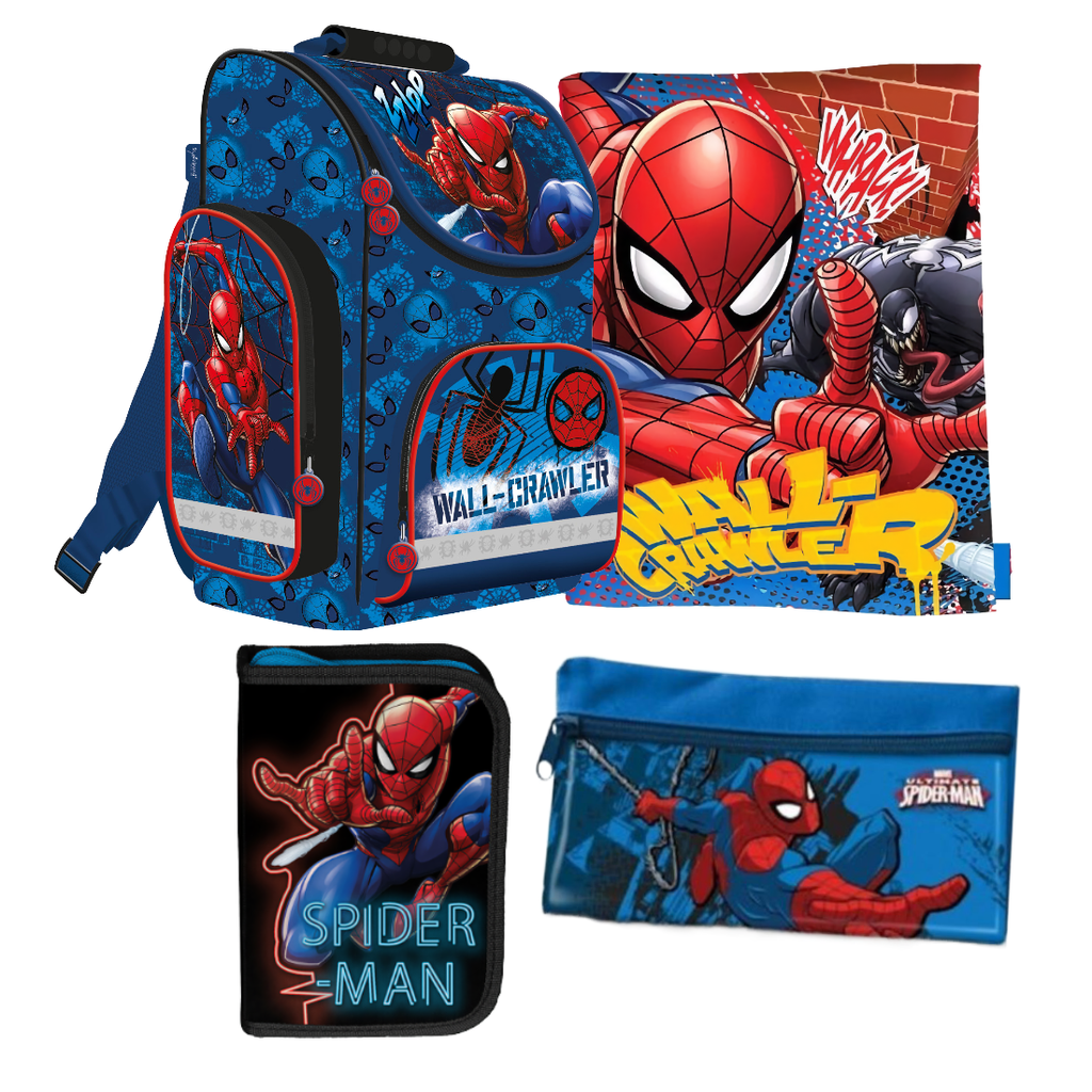 Spiderman 4 tl. Set SCHULRANZEN Ranzen Federmappe Tornister TASCHE Marvel Spider