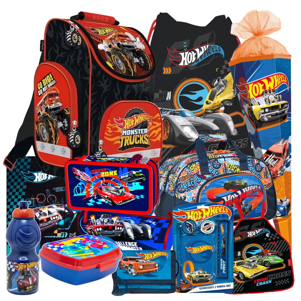 Hot Wheels Cars 12 tl Set SCHULRANZEN RANZEN Federmappe Tornister Schultüte 85cm