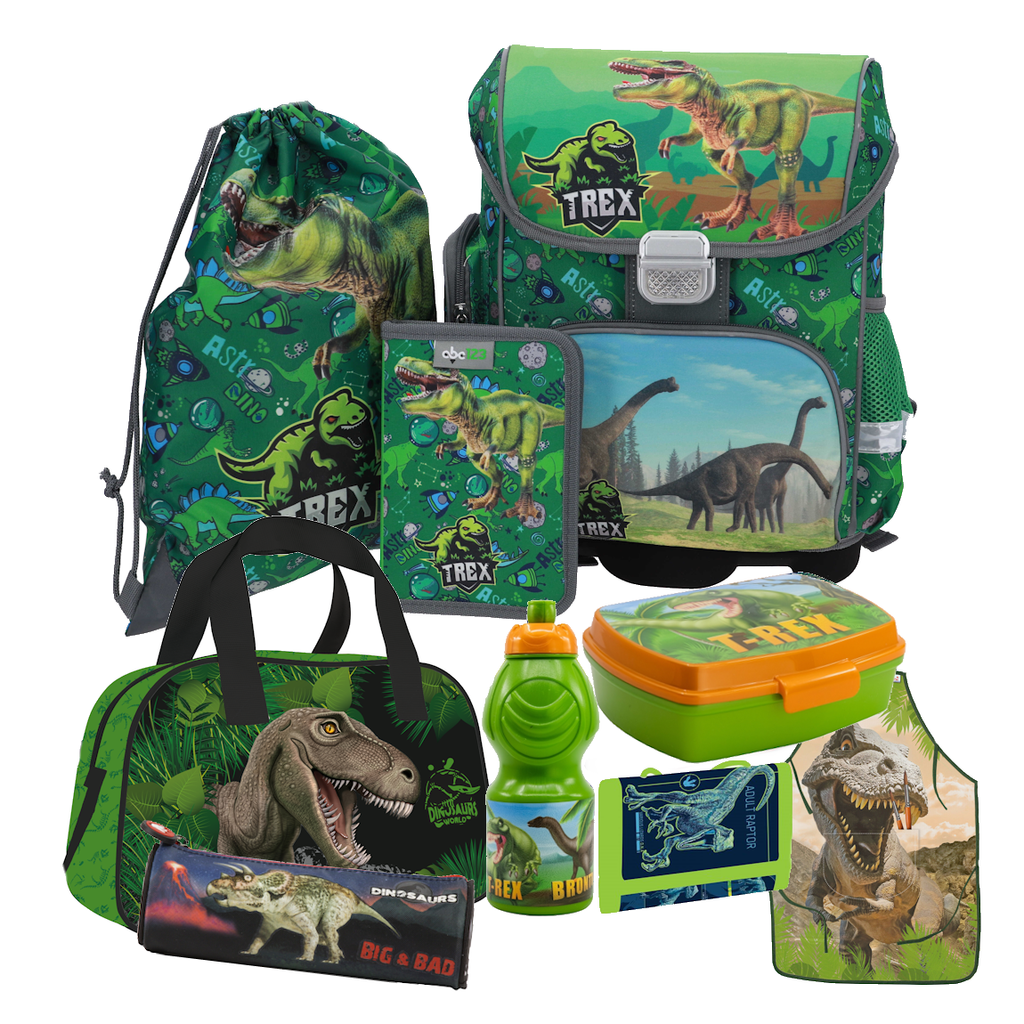 Dinosaurier Dino T-Rex 9 t SCHULRANZEN Ranzen Tornister Set Tasche Sporttasche m