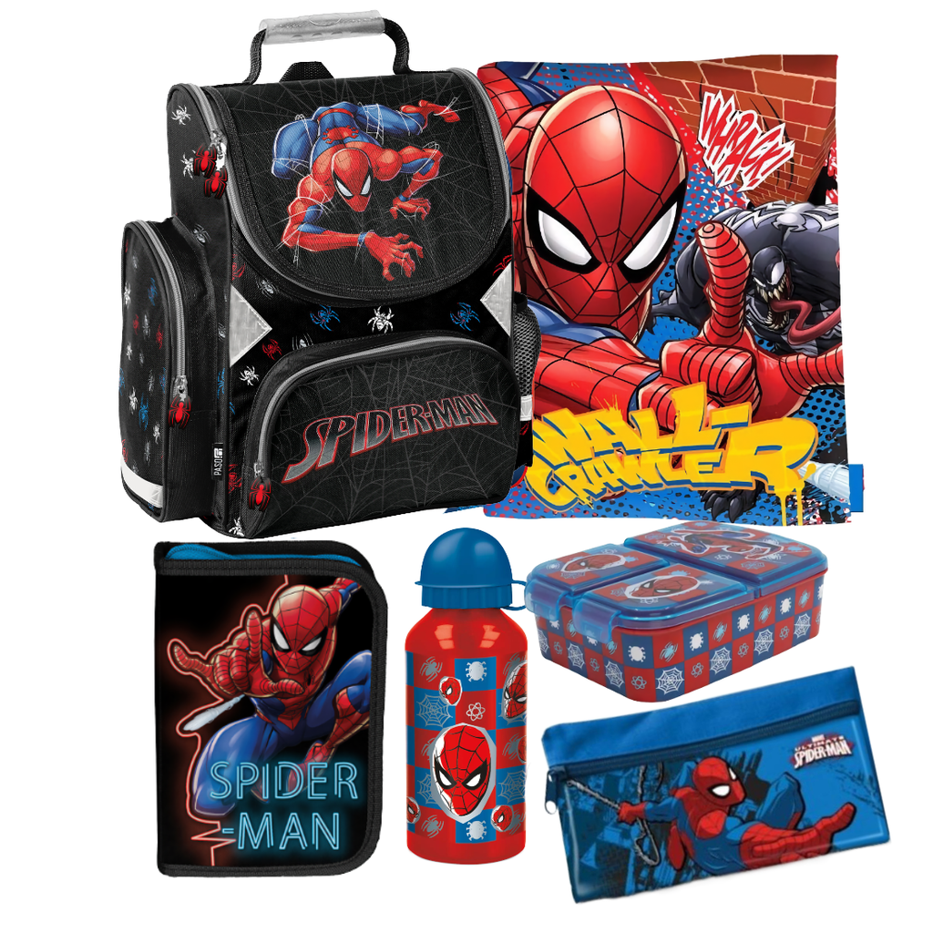Spiderman 6 t Set SCHULRANZEN Ranzen Federmappe Tornister Tasche Marvel Spider