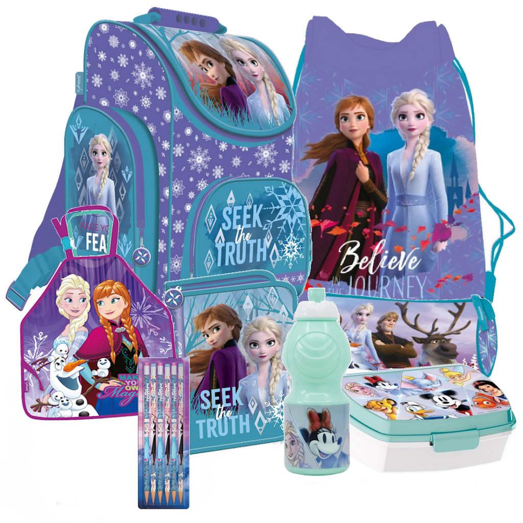 FROZEN 2 II EISKÖNIGIN 8 tlg. Set SCHULRANZEN Ranzen Federmappe Tasche TORNISTER