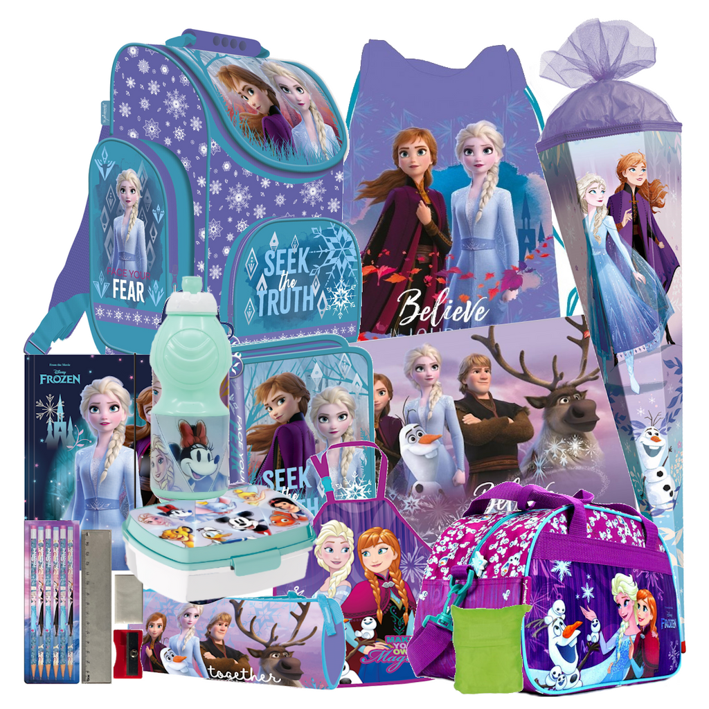 FROZEN Elsa EISKÖNIGIN 21 Teile Set SCHULRANZEN Ranzen SCHULTÜTE 85 Federmappe k