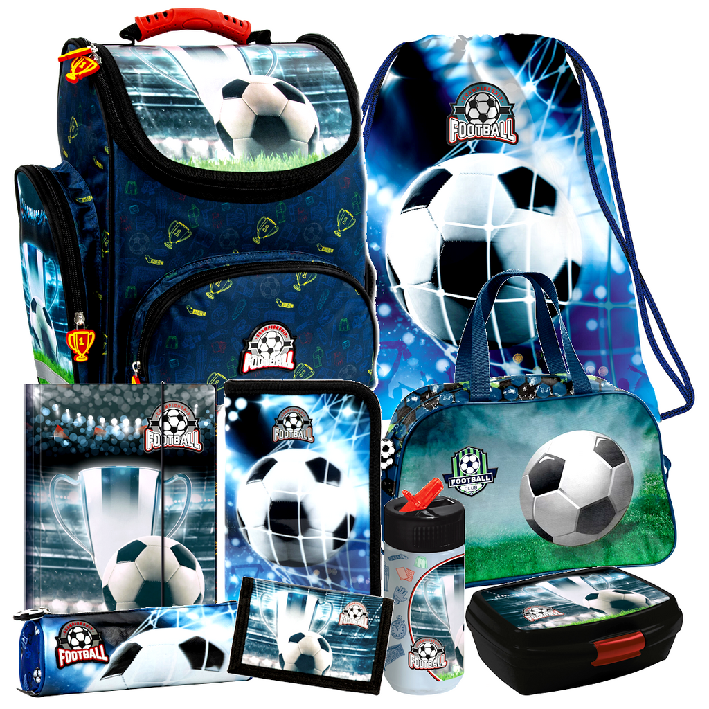 Fussball Fußball 9 Teile Set Schulranzen Ranzen Tornister Tasche Ball Federmappe