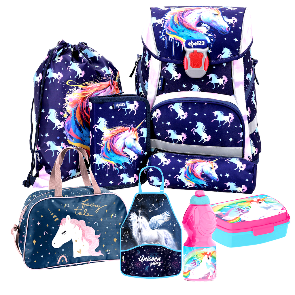 Einhorn Unicorn Pony Pferd Pegasus 8 Teile Set SCHULRANZEN Ranzen TORNISTER ma