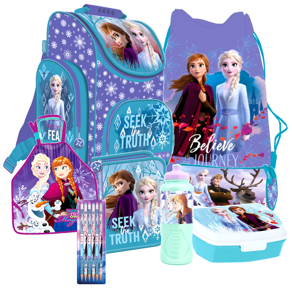 FROZEN 2 II EISKÖNIGIN 8 tlg. Set SCHULRANZEN Ranzen Federmappe Tasche TORNISTER