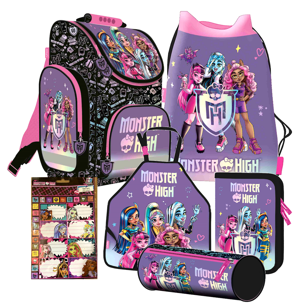 Monster High 6 Teile Set SCHULRANZEN Ranzen Federmappe Tornister Rucksack Tasche