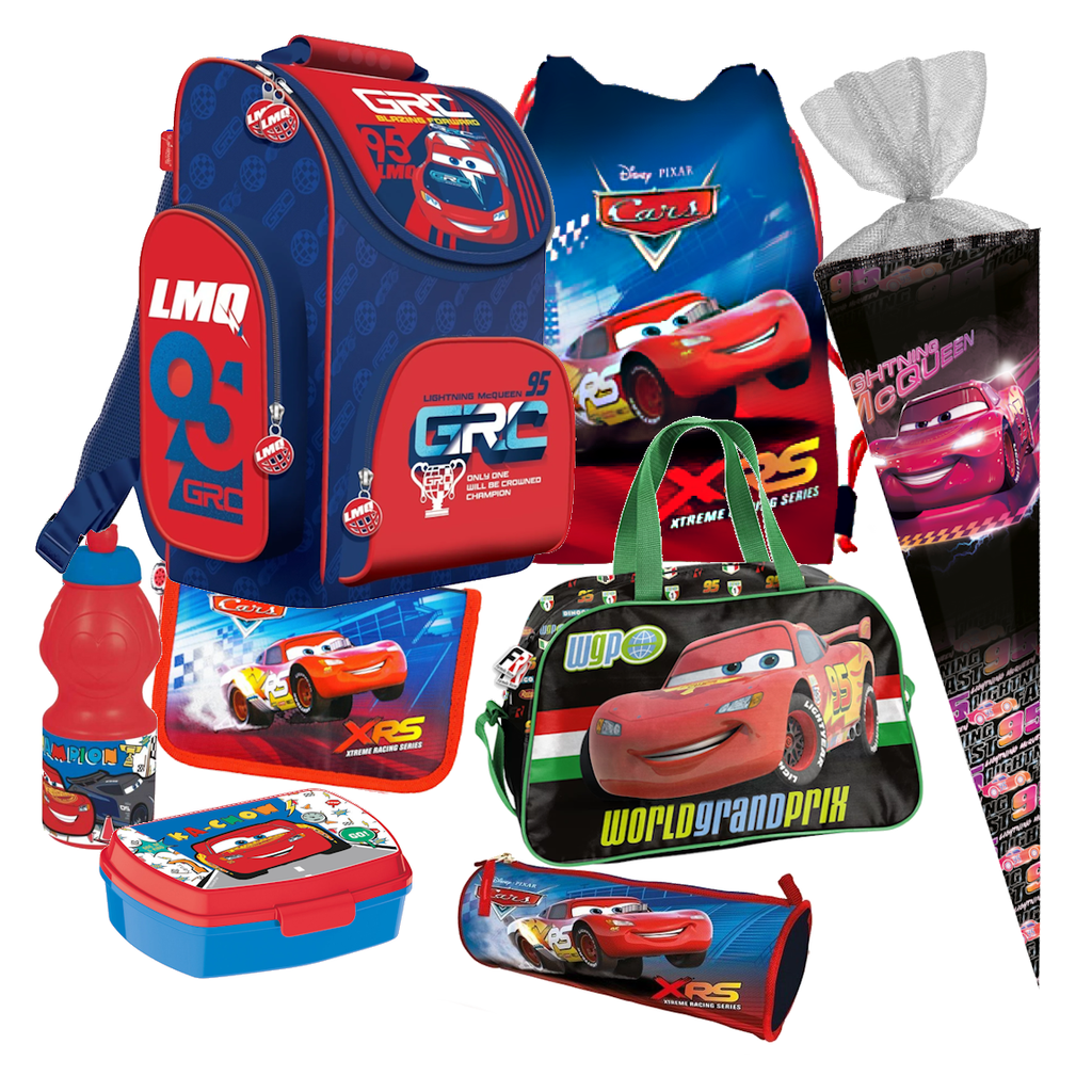 Disney CARS AUTO 8 Teile* SCHULRANZEN RANZEN Sporttasche Schultüte Tornister Set