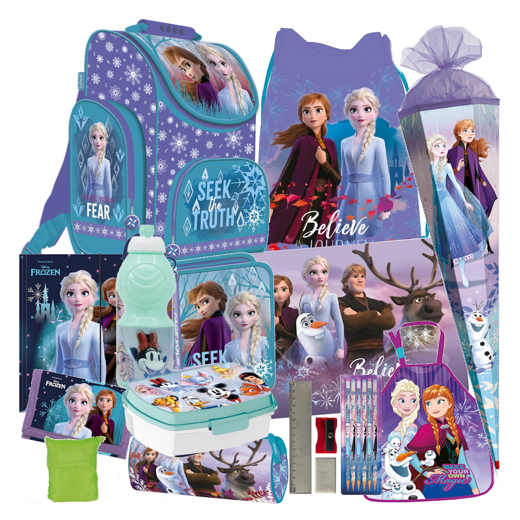 FROZEN 2 II EISKÖNIGIN 21 Teile Set SCHULRANZEN Ranzen SCHULTÜTE 85 Federmappe g