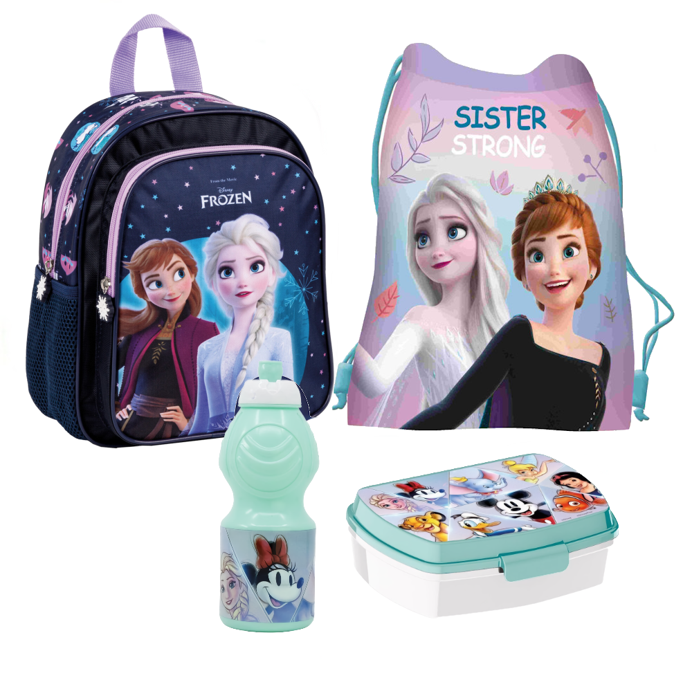 FROZEN EISKÖNIGIN 4 Teile KINDERGARTEN Rucksack Set blau