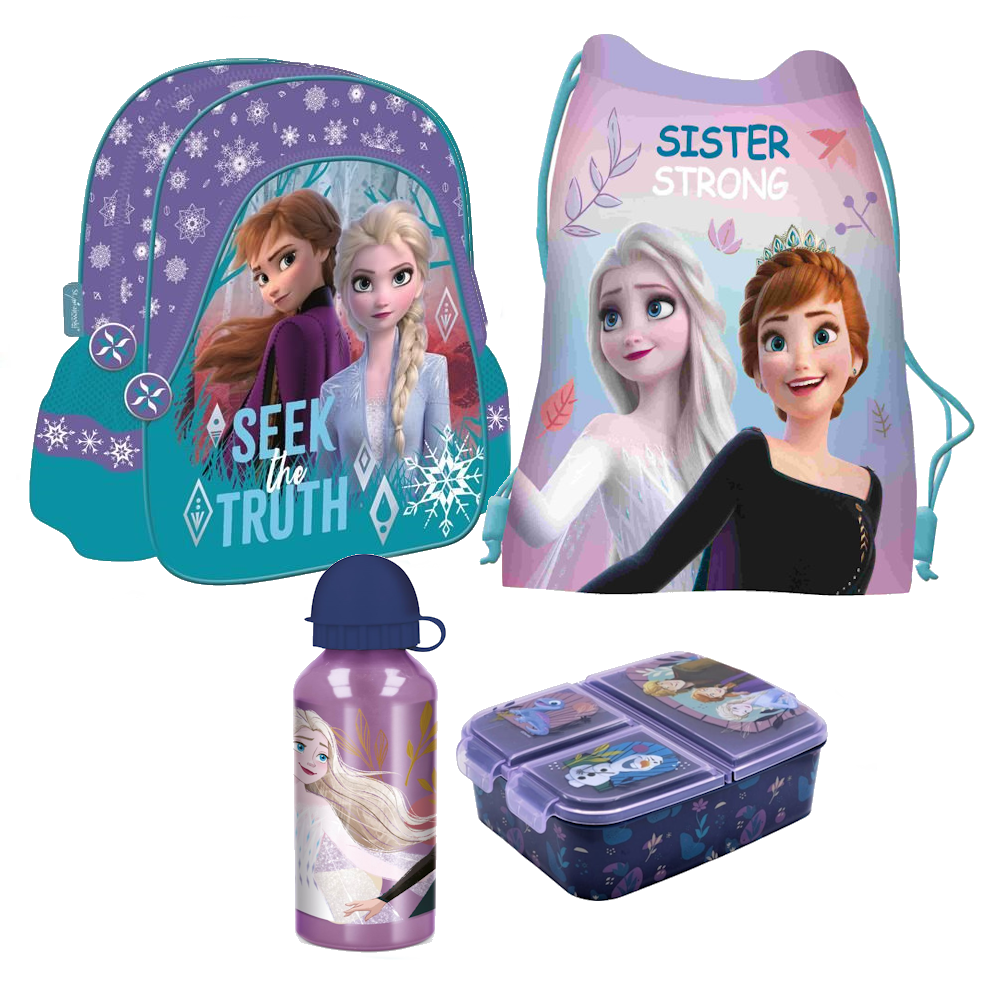 FROZEN EISKÖNIGIN 4 Teile KINDERGARTEN Rucksack Set türkis