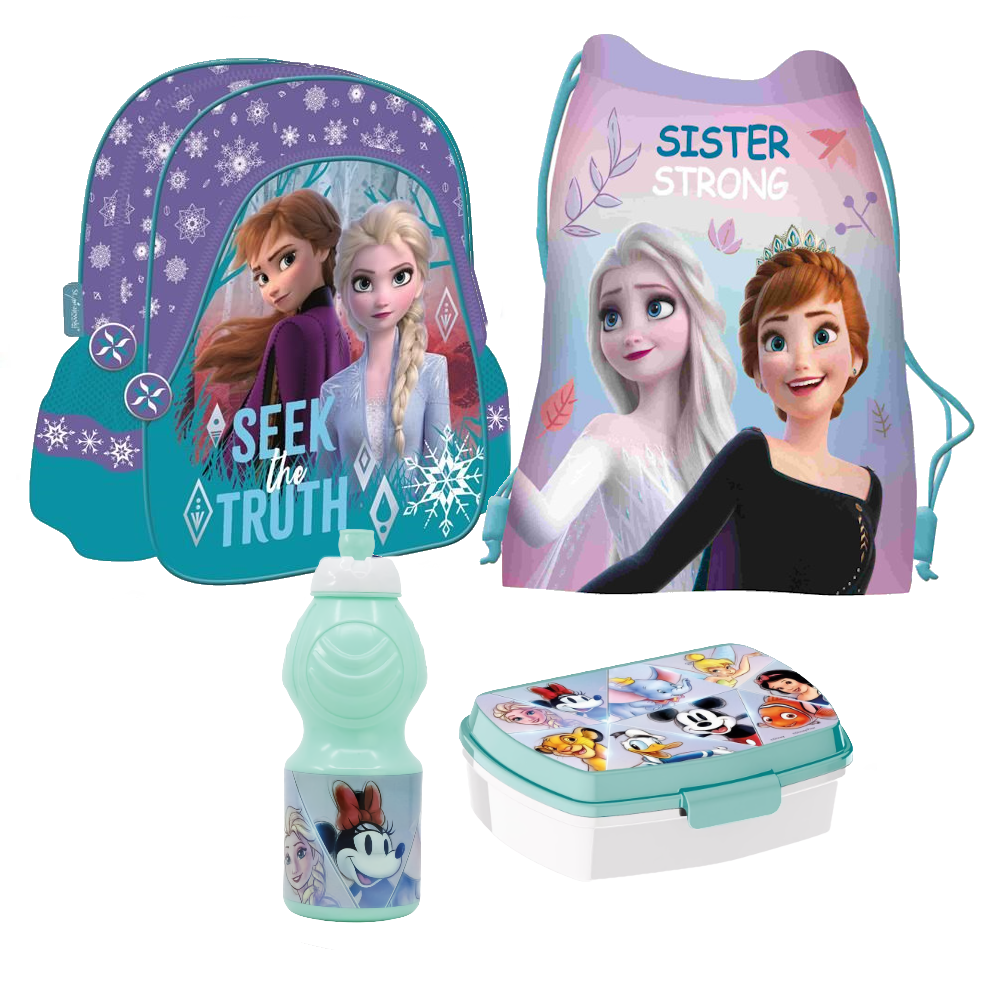FROZEN EISKÖNIGIN 4 Teile KINDERGARTEN Rucksack Set türkis