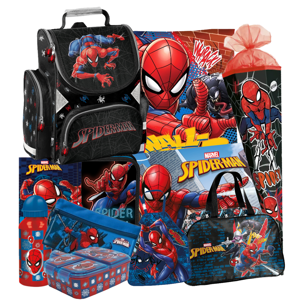 Spiderman 11 Teile Set SCHULRANZEN Ranzen Federmappe Tornister Schultüte 85 cm v