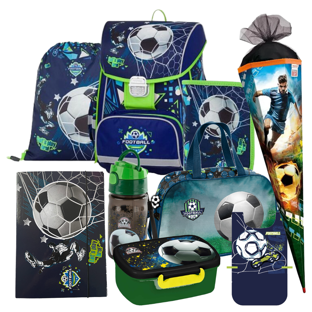 Fussball Ball 9 tl. Set SCHULRANZEN Ranzen Tornister Schultüte Tasche Football