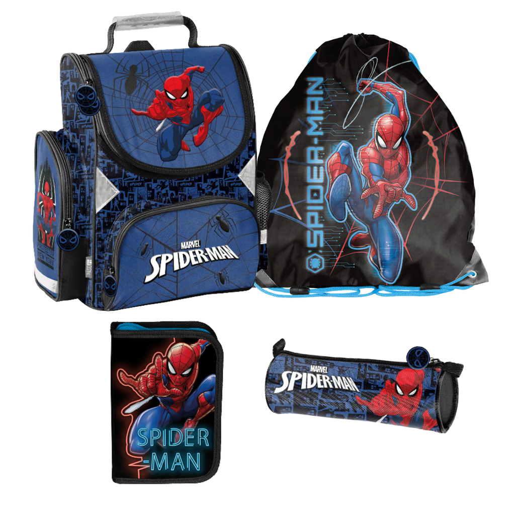 Spiderman 4 tl. Set SCHULRANZEN Ranzen Federmappe Tornister TASCHE Marvel Spider