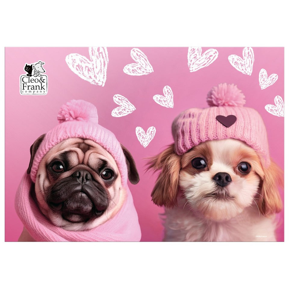 Hunde Hund Dog Welpe SCHREIBTISCHUNTERLAGE UNTERLAGE TISCHUNTERLAGE 50 cm Rosa