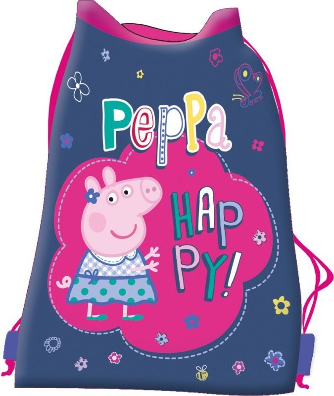 Peppa Pig Wutz TASCHE SPORTTASCHE TURNBEUTEL SCHUHBEUTEL happy neu