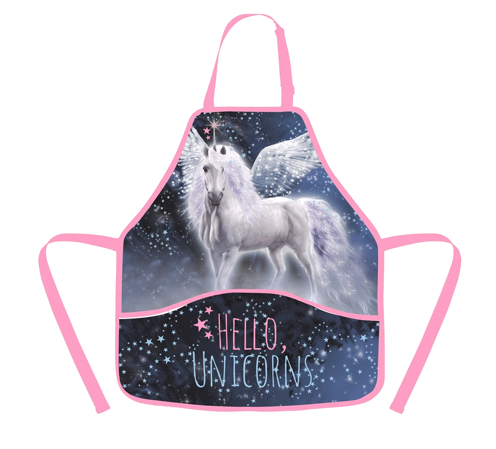 Unicorn Einhorn Pferd Horses SCHÜRZE MALSCHÜRZE Kinderschürze Bastelschürze blau