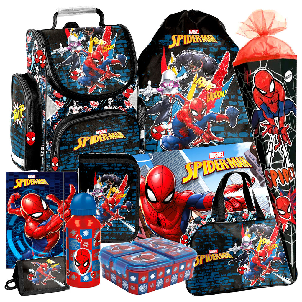 Spiderman 10 Teile Set Schulranzen Ranzen Federmappe Tornister Schultüte 85 cm