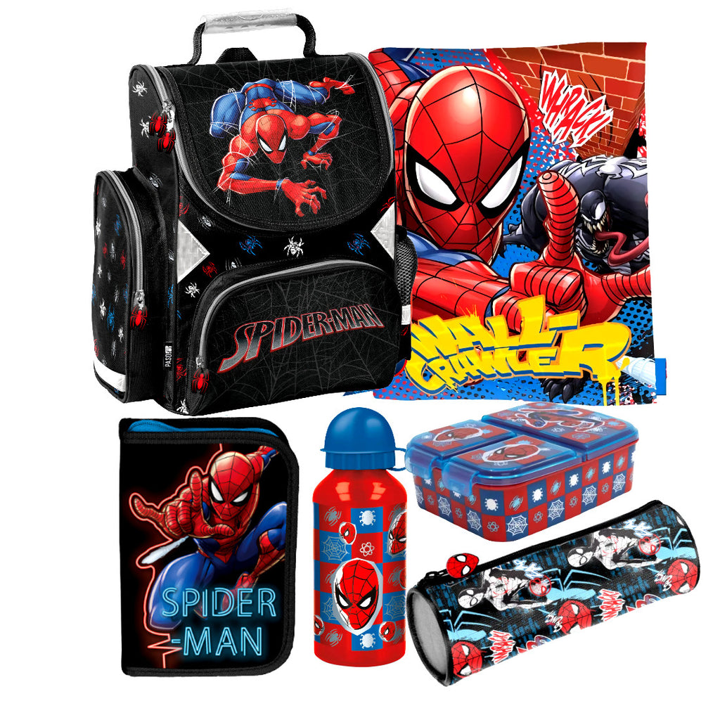 Spiderman 6 t Set SCHULRANZEN Ranzen Federmappe Tornister Tasche Marvel Spider