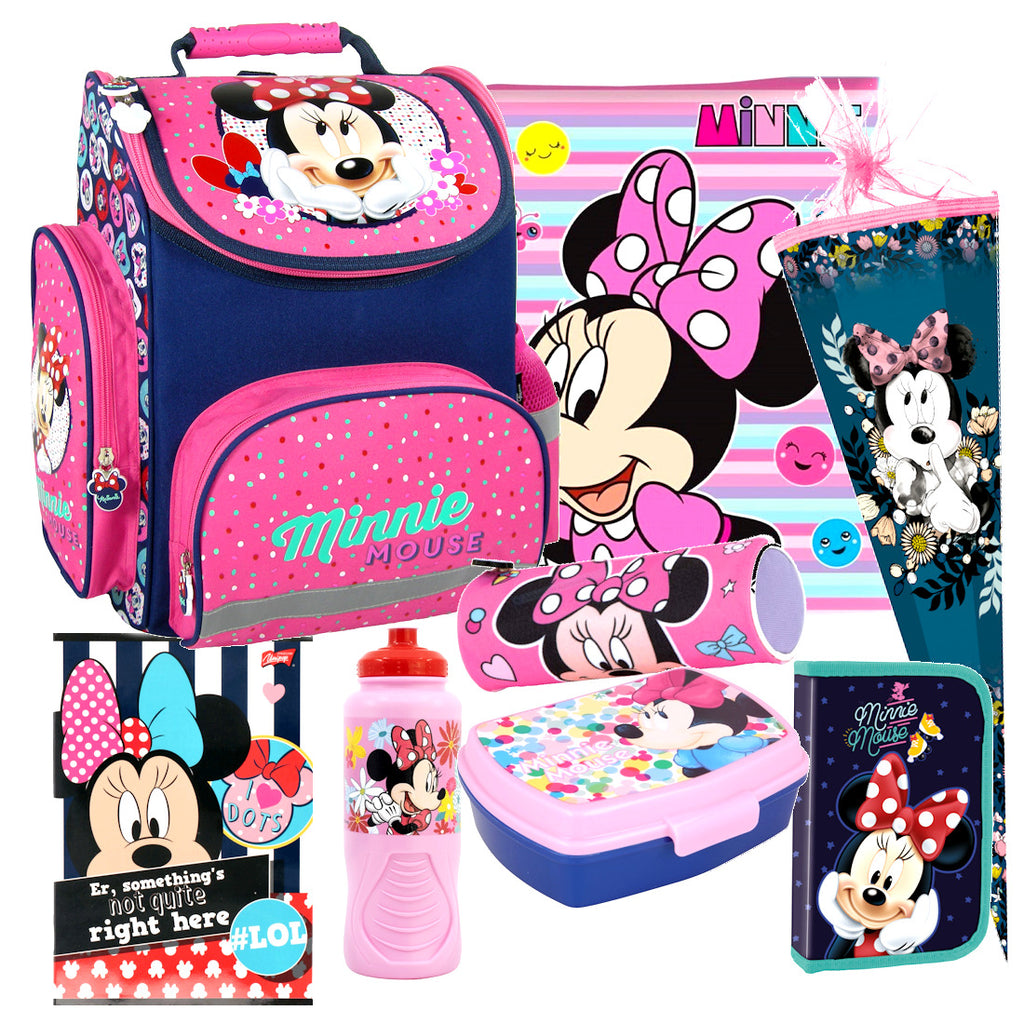Disney Minnie Maus Mouse 8 tlg. Set Tornister Ranzen Schulranzen Schultüte 85 cm