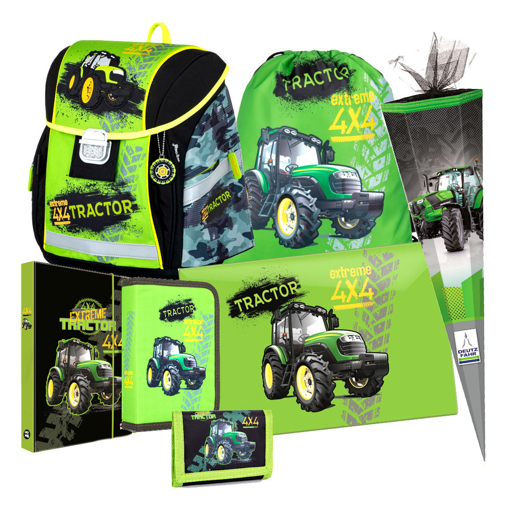 Traktor SCHULRANZEN RANZEN Tornister 7 tl Set Federtasche Tasche Schultüte 85 cm