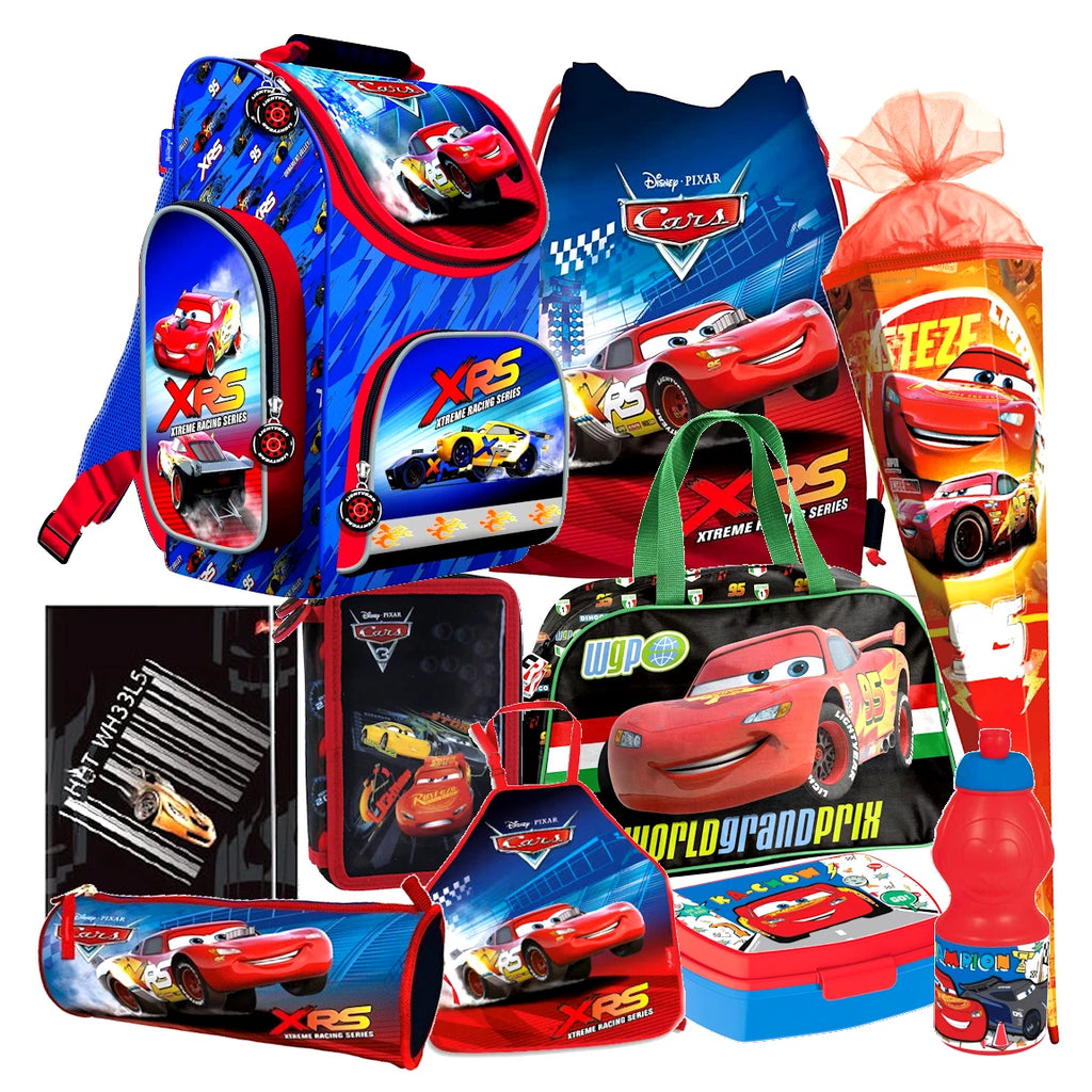 Disney CARS AUTO 10 Teile SCHULRANZEN RANZEN Sporttasche Schultüte Tornister Set