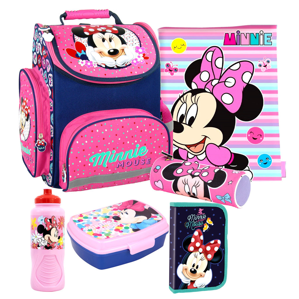 Disney Minnie Maus Mouse 6 tlg Set Tornister Ranzen Schulranzen Federmappe defb