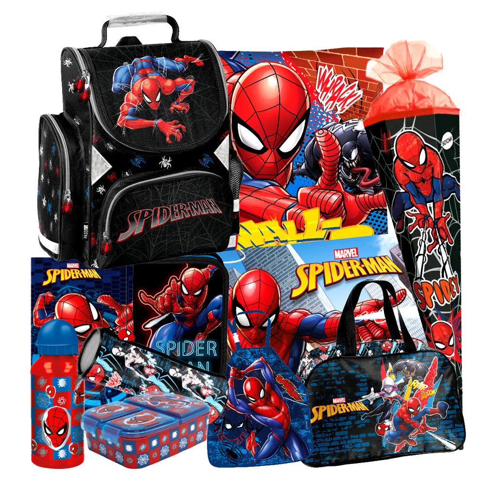 Spiderman 11 Teile Set SCHULRANZEN Ranzen Federmappe Tornister Schultüte 85 cm v
