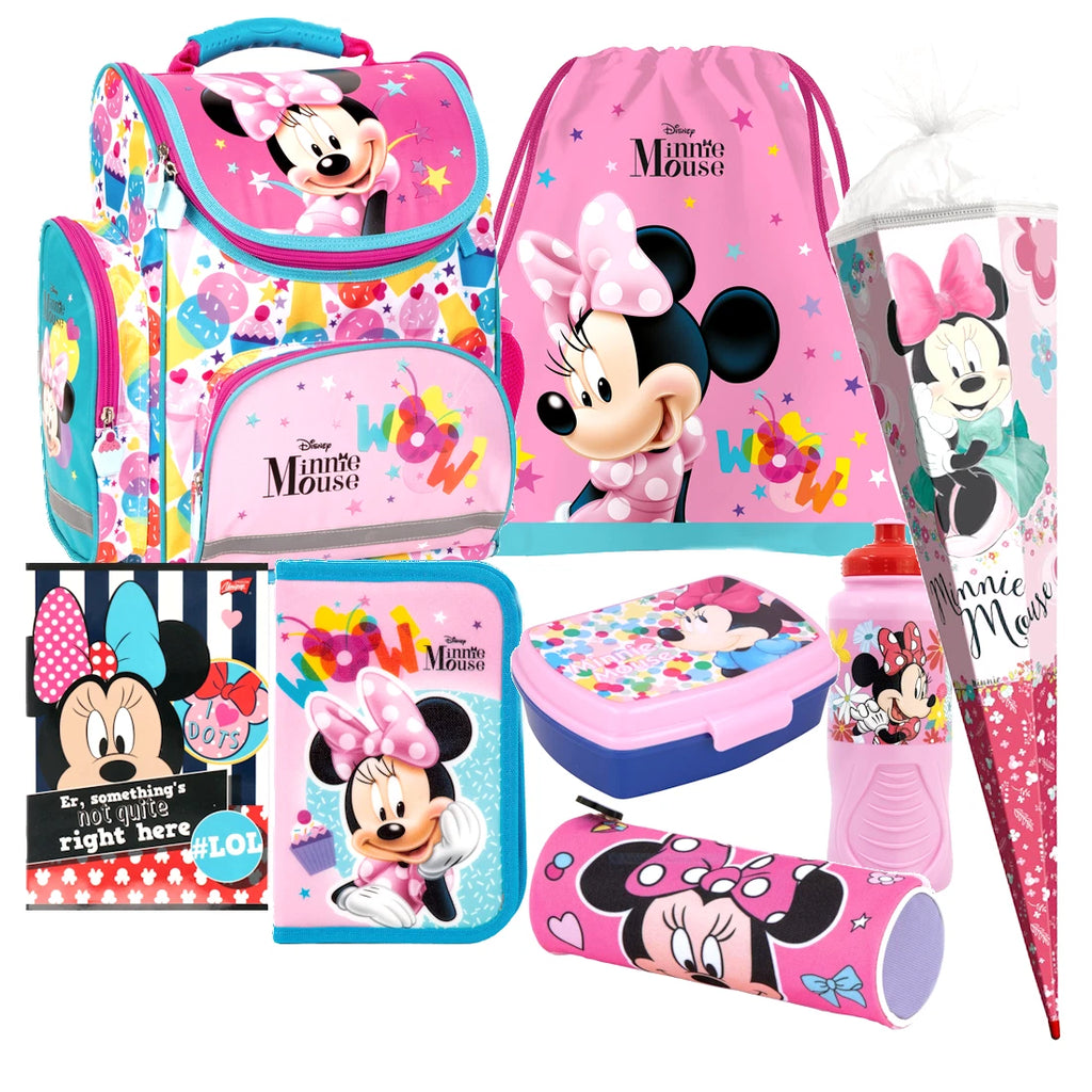 Disney Minnie Maus Mouse 8 tl Set Tornister Ranzen Schulranzen Schultüte 85 cm d