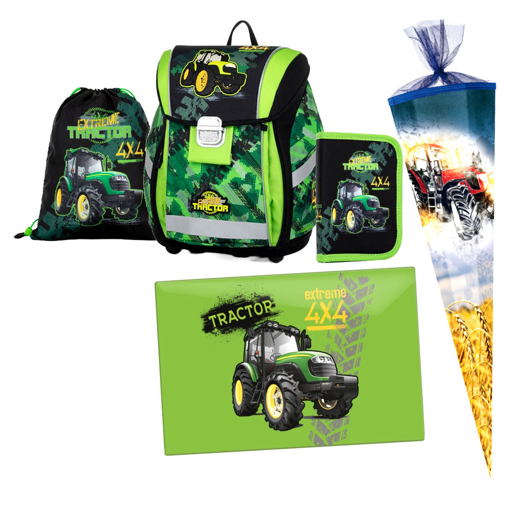 Traktor SCHULRANZEN RANZEN Tornister 5 tlg Set Federmappe Tasche Schultüte 85 cm