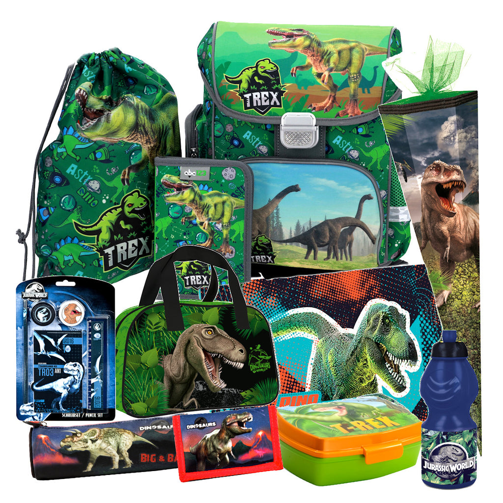 Dinosaurier Dino T-Rex 11 t SCHULRANZEN RANZEN Tornister Set Tasche Schultüte ma