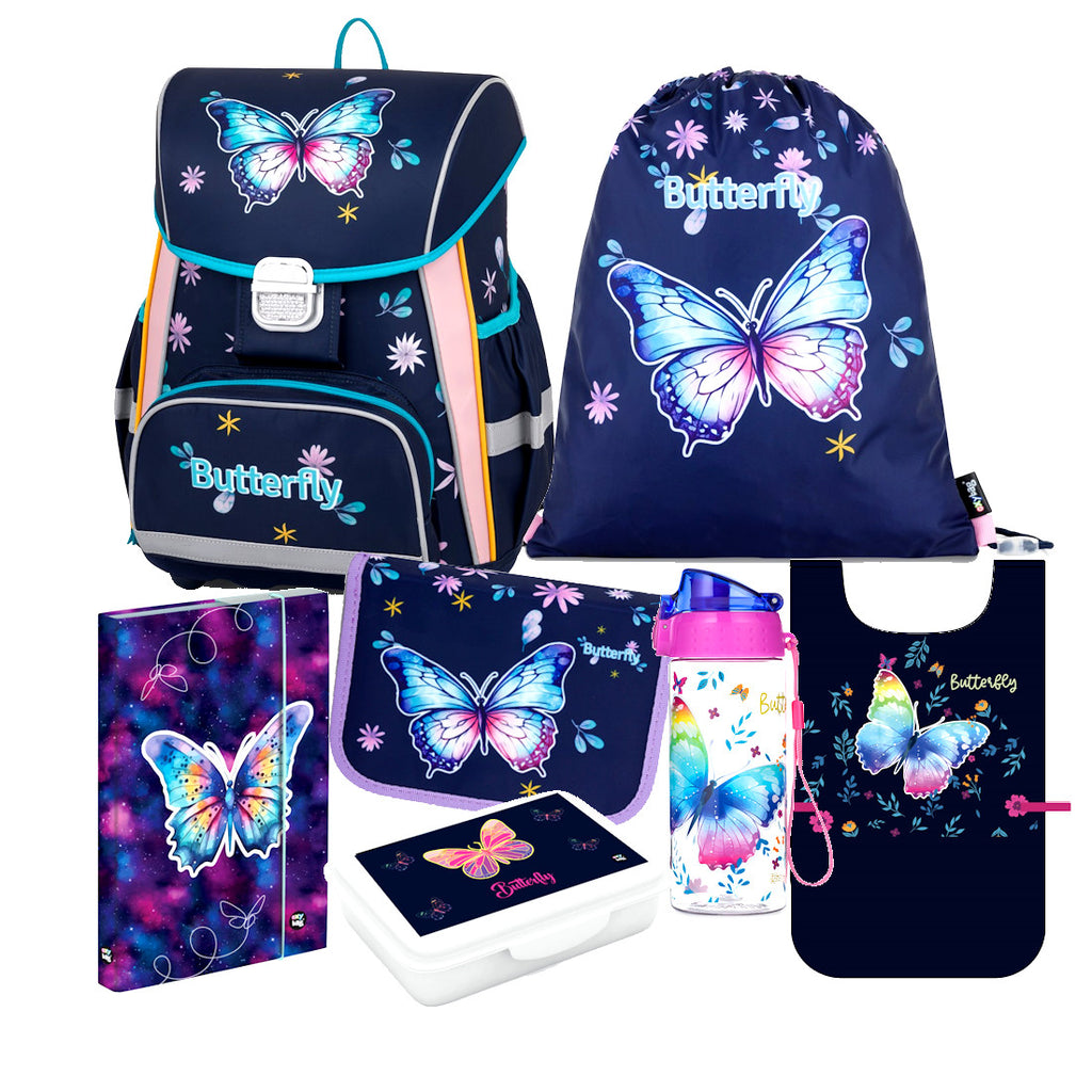 Butterfly Schmetterling 7 t Set SCHULRANZEN Ranzen Tornister Federmappe Rucksack