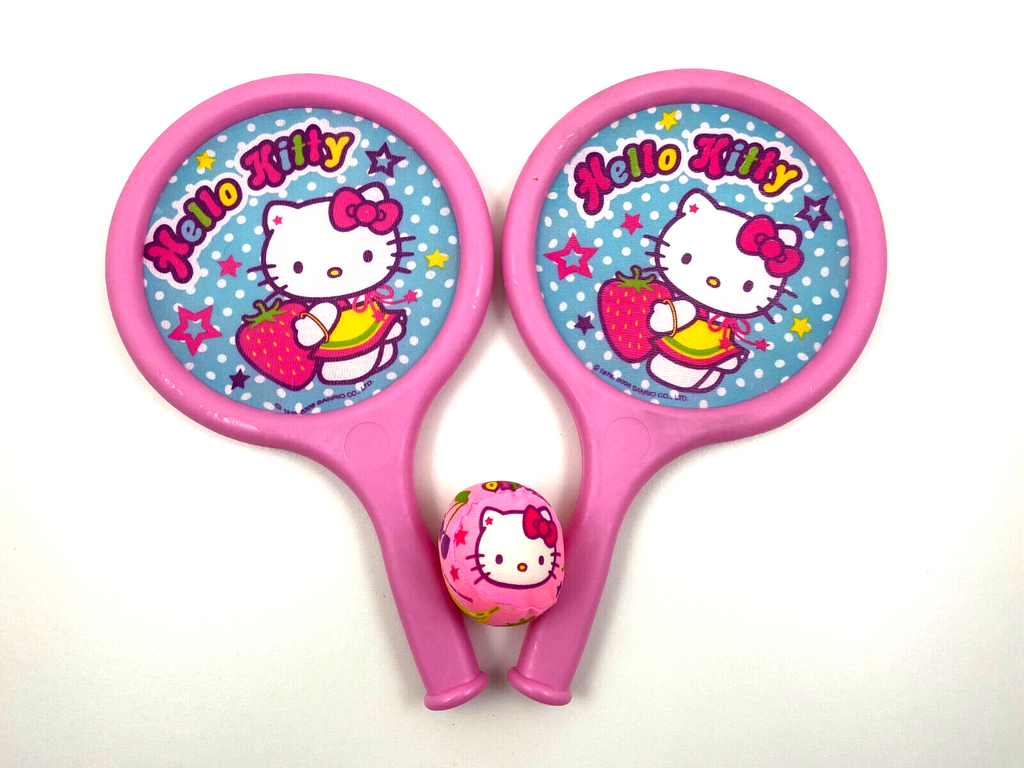 Hello Kitty Katze Cat Sanrio Tennisschläger 3 Teile Set Tennis Ball Neu