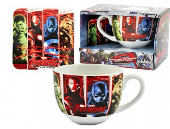 AVENGERS 2er SET TASSE+UNTERSETZER