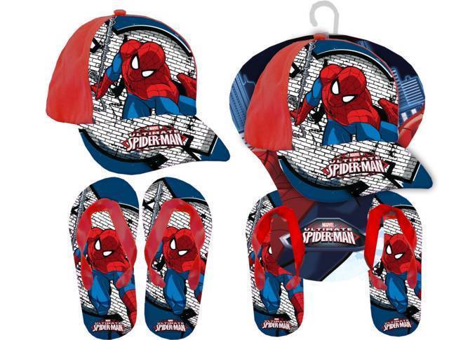 Spiderman 2er Set Sandalen+Cap